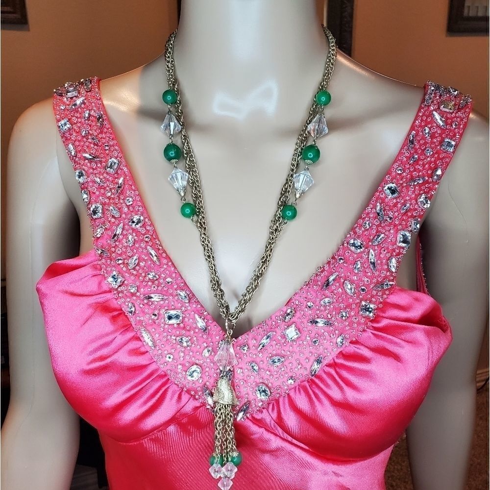 Vintage gold and green  necklace